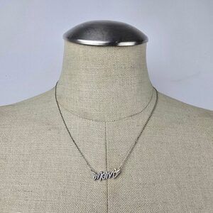 Mom Crystal Pendant Silver Necklace